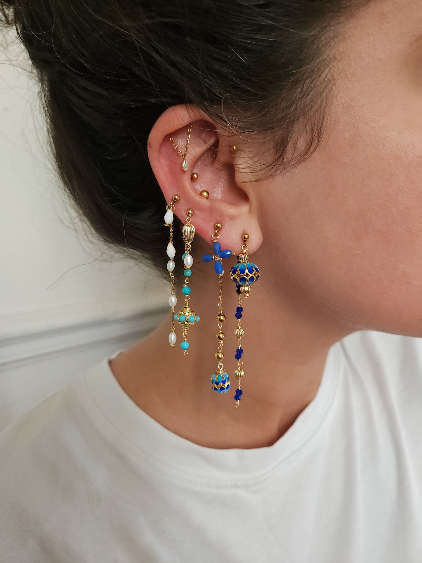 Boucles d'oreilles personnalisables à l'unité, acier inoxydable doré à l'or fin, coquillage, crabe, soleil