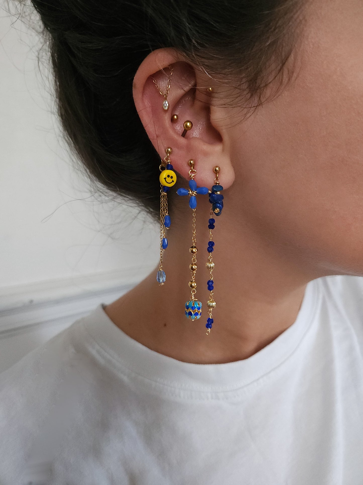 Boucles d'oreilles personnalisables à l'unité, acier inoxydable doré à l'or fin, coquillage, crabe, soleil