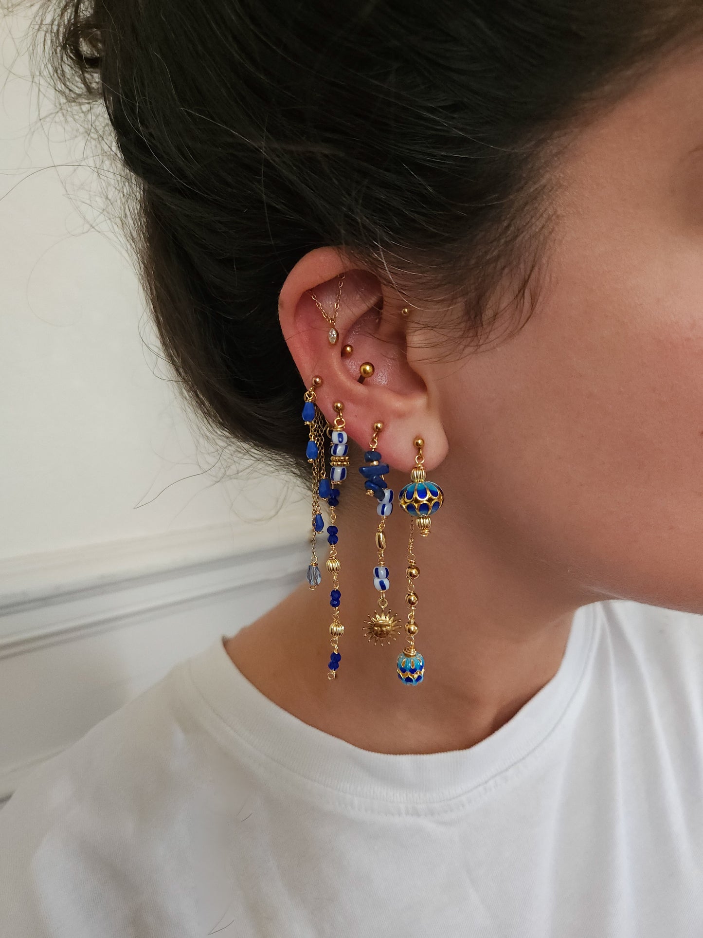 Boucles d'oreilles personnalisables à l'unité, acier inoxydable doré à l'or fin, coquillage, crabe, soleil