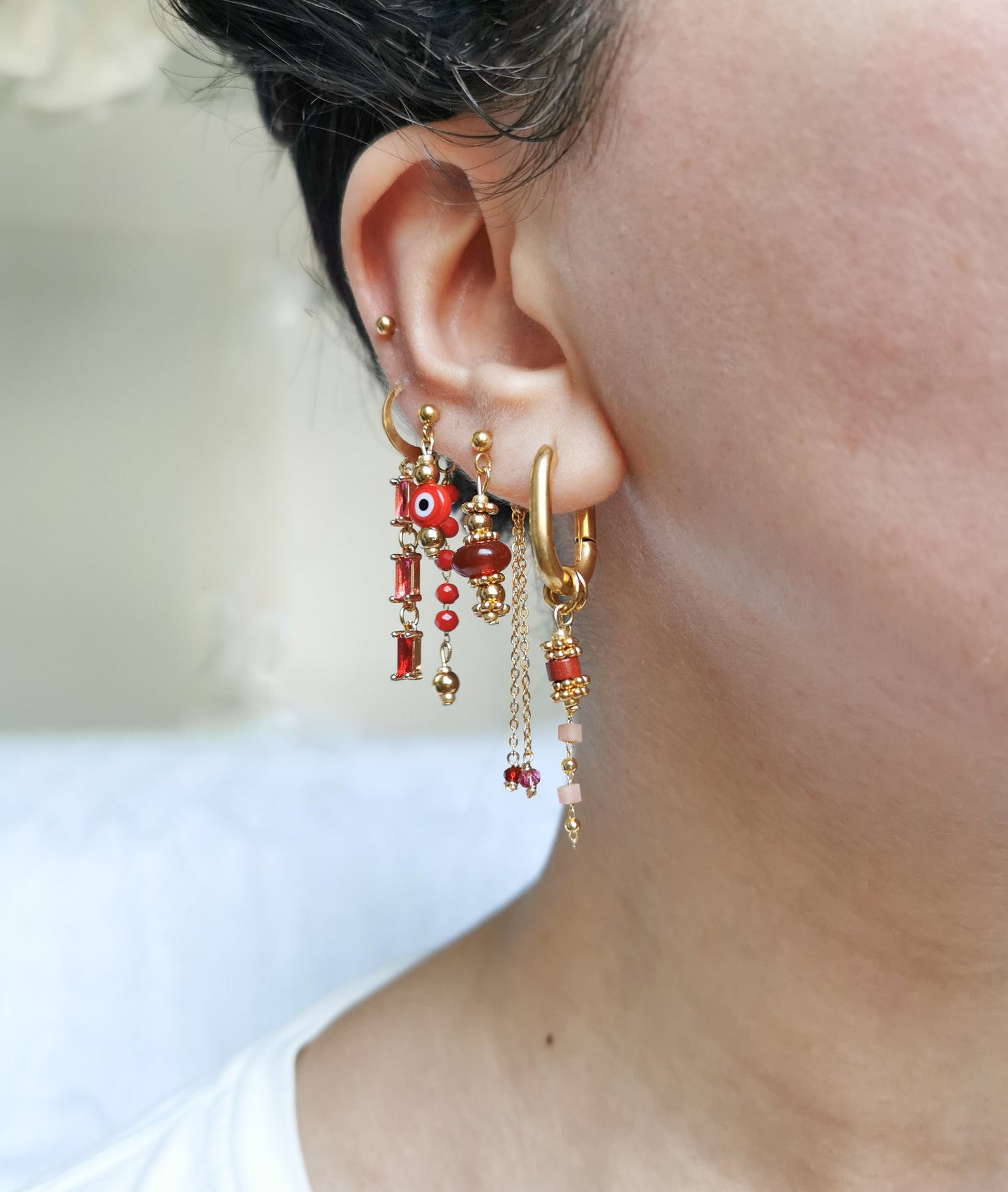 Boucle d'oreille acier, à accumuler, piercings d'oreilles