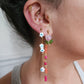 Boucle d'oreille modulable acier inoxydable et doré à l'or fin, a l’unité, coquillage, etoile et tortue de mer, corail, fleurs