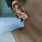 Boucle d'oreille double, chaine d'oreille perles d'eau douce, faite main